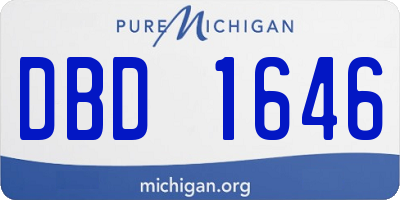 MI license plate DBD1646