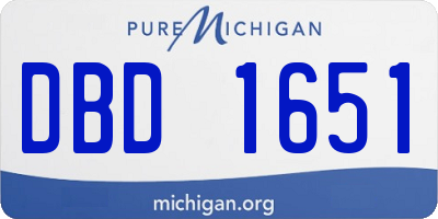 MI license plate DBD1651