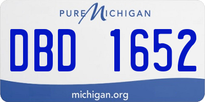 MI license plate DBD1652