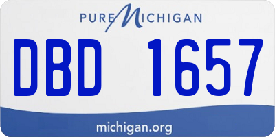 MI license plate DBD1657
