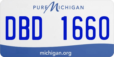 MI license plate DBD1660