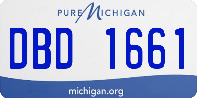 MI license plate DBD1661