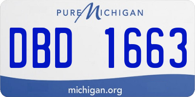 MI license plate DBD1663