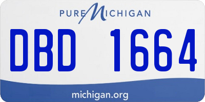 MI license plate DBD1664
