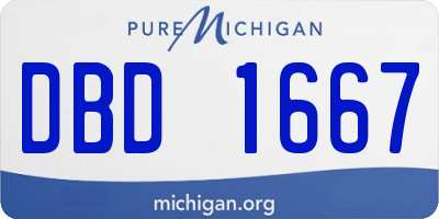 MI license plate DBD1667