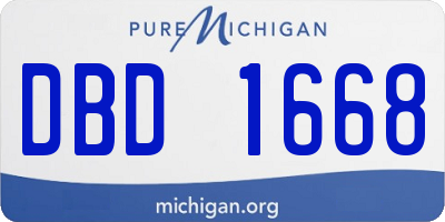 MI license plate DBD1668