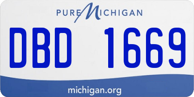 MI license plate DBD1669