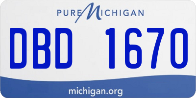 MI license plate DBD1670