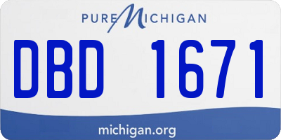MI license plate DBD1671
