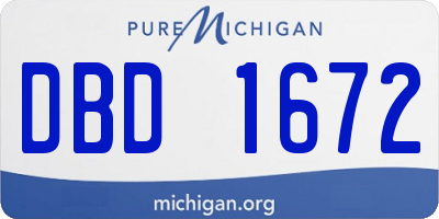 MI license plate DBD1672