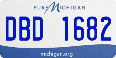 MI license plate DBD1682
