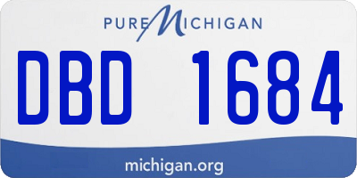 MI license plate DBD1684