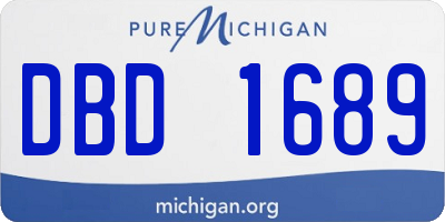 MI license plate DBD1689