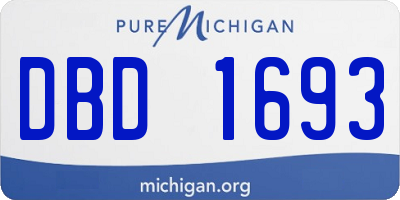 MI license plate DBD1693