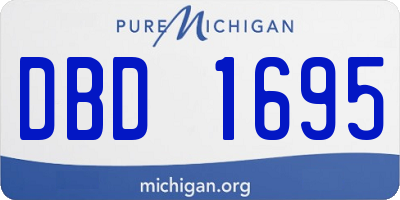 MI license plate DBD1695