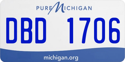MI license plate DBD1706