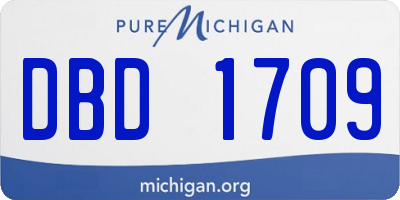 MI license plate DBD1709
