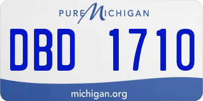MI license plate DBD1710