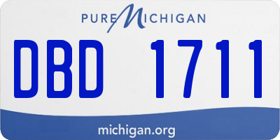 MI license plate DBD1711