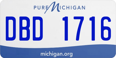 MI license plate DBD1716