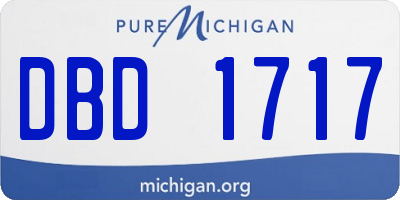 MI license plate DBD1717