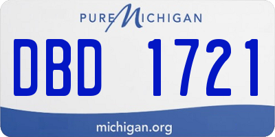 MI license plate DBD1721