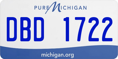 MI license plate DBD1722