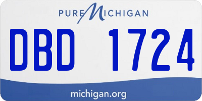 MI license plate DBD1724