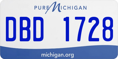MI license plate DBD1728
