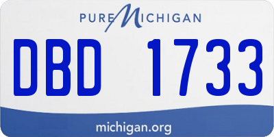 MI license plate DBD1733