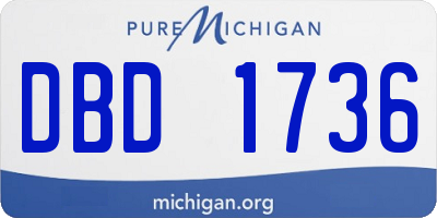 MI license plate DBD1736