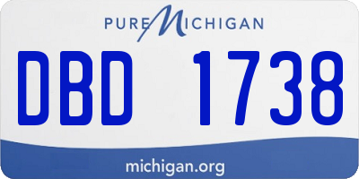 MI license plate DBD1738