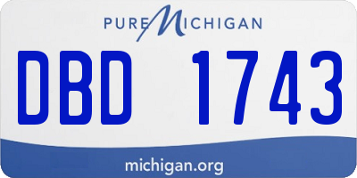 MI license plate DBD1743