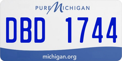 MI license plate DBD1744