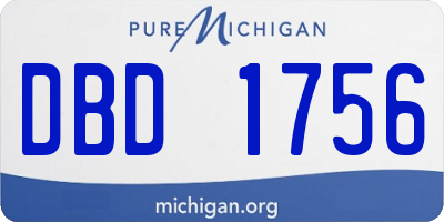 MI license plate DBD1756