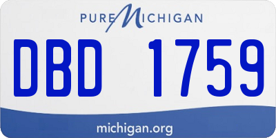 MI license plate DBD1759
