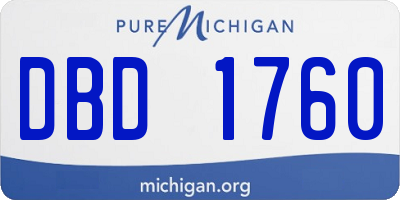 MI license plate DBD1760
