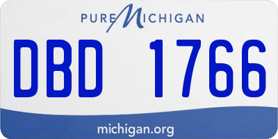 MI license plate DBD1766