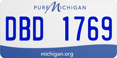 MI license plate DBD1769