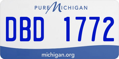 MI license plate DBD1772