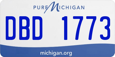 MI license plate DBD1773