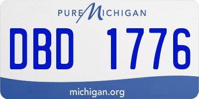 MI license plate DBD1776