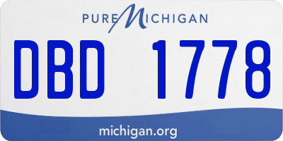 MI license plate DBD1778