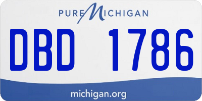 MI license plate DBD1786