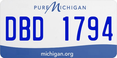 MI license plate DBD1794