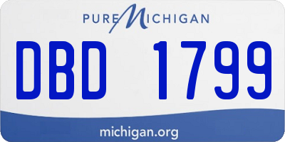 MI license plate DBD1799