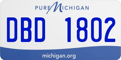 MI license plate DBD1802