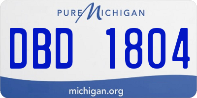 MI license plate DBD1804