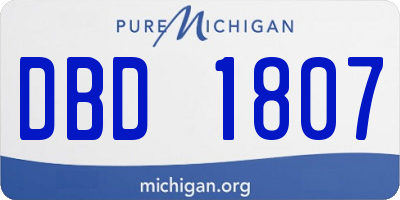 MI license plate DBD1807
