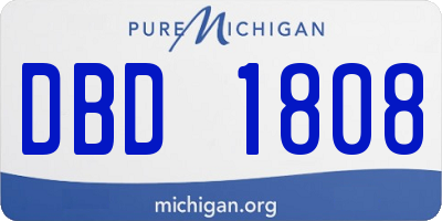 MI license plate DBD1808